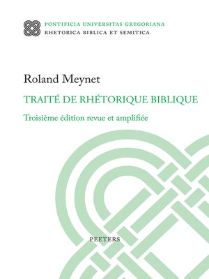 cover image of Traite de rhetorique biblique